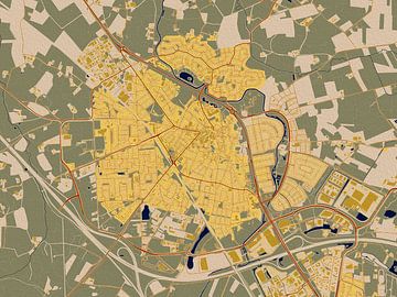 Kaart van Borne in de stijl van Gustav Klimt van Maporia