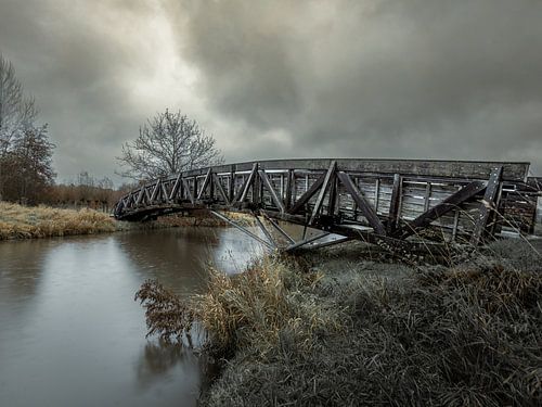 Bridge in Engbergen with threatening sky