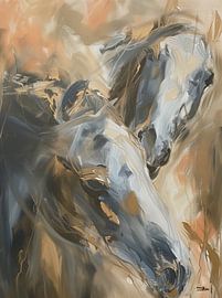 cheval de ferme abstrait sur Gelissen Artworks