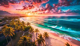 Zonsondergang op het strand