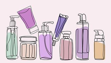 cosmetics collection of bottles and jars by Bianca van Dijk