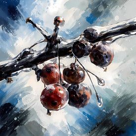 Decorative apple with ice cream by Linda de Klein