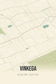 Vintage map of Vinkega (Fryslan) by Prints of Place