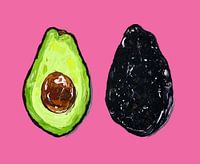 Avocado auf Rosa