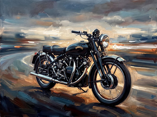 Vincent Black Shadow at Dawn