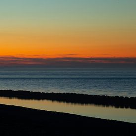 Zonsondergang bij Maasvlakte Rotterdam van Renske Breur