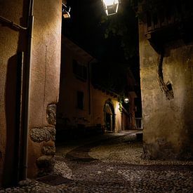 Romantic historic old alley, in the old town centre of Malcesine