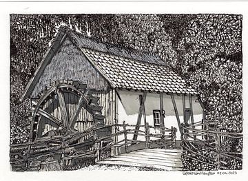 Water mill in the Limburg countryside by Gerard van Heugten