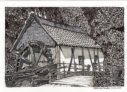 Wassermühle in der Limburger Landschaft von Gerard van Heugten