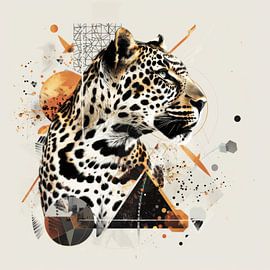 Geometrisch luipaard van Poster Art Shop