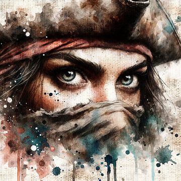 Aquarell Piratenfrau #1