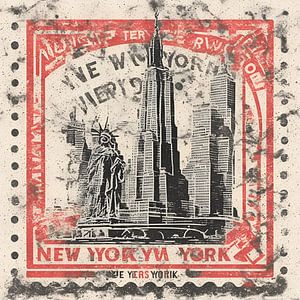 New Yorker Briefmarke, Pop Art von Biljana Zdravkovic