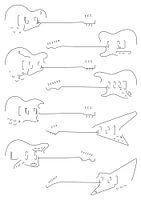 Silhouettes of guitars