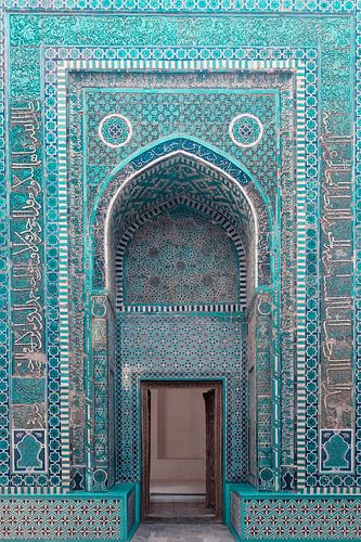 Ingang mausoleum | reisfotografie print | Samarkand, Oezbekistan