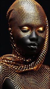 Porträt Afrikanische Frau mit Goldakzenten