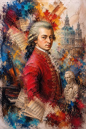 Wolfgang Mozart schilderij.