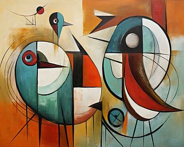 Abstracte Vogels | Abstracte Kunst van Blikvanger Schilderijen