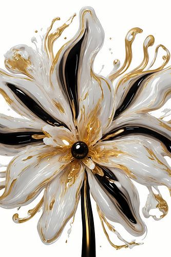 Dynamische Gouden Bloem op Abstracte Achtergrond