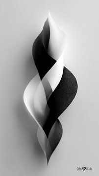 Monochrome Flow - Abstract Black and White Art in Motion