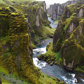 Fjaðrárgljúfur; de Grand Canyon van IJsland van Wilco Berga