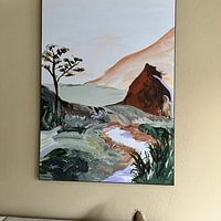 Kundenfoto: 'Sunkissed Mountain' | Abstrakte Landschaft von Ceder Art, als art frame