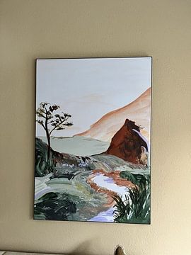 Kundenfoto: 'Sunkissed Mountain' | Abstrakte Landschaft von Ceder Art
