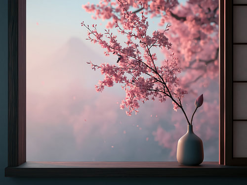 Lente-sereniteit bij het Venster