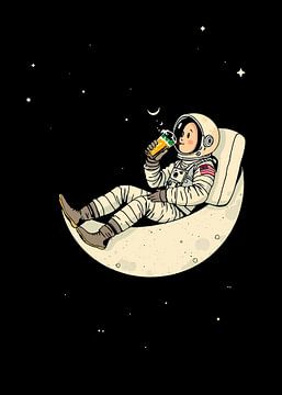 Astronaut drinkt op de maan van MIROKKU