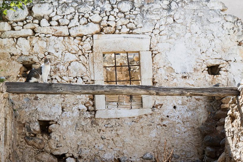 Ancient Greek wall in disrepair by Yke de Vos