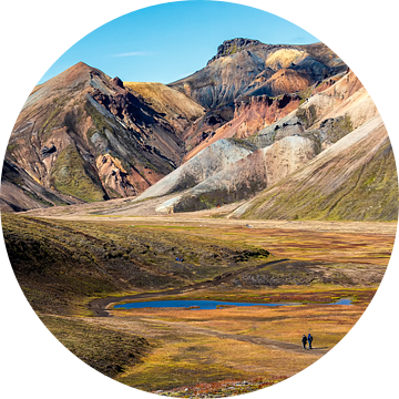 gekleurd berglandschap in het gebied van Landmannalaugar op IJsland van Thomas Heitz