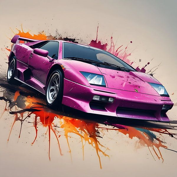Lamborghini Diablo Spritzer Kunst von kevin gorter