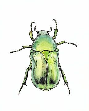 Illustration eines grünen Käfers