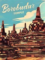 Bezaubernder Kunstdruck des Borobudur-Tempels