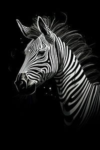 Malerei Zebra Schwarz und Weiß