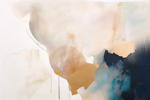 Abstrait moderne en bleu et or