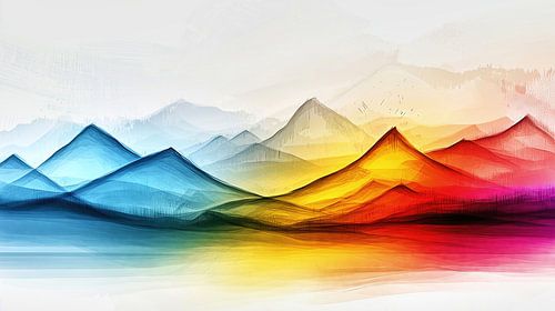 Abstract berglandschap in zachte kleuren