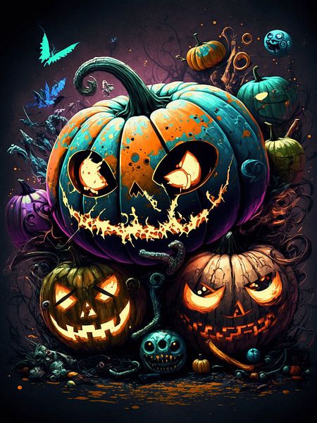 surreal Halloween pumpkin miniature world autumn season fabulous by gm_designs