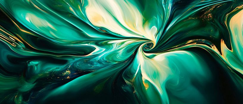 Fascinerende groene draaikolkstructuur van Poster Art Shop