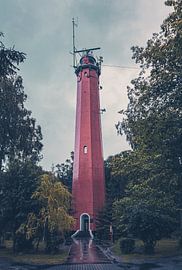 Phare de Hela - Sur la côte de la péninsule de Hel en été juste avant un orage