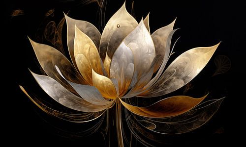 Lotus Silber & Gold #2 von Jacky