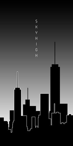 Graphic Art SKYHIGH PANORAMIC | black and white