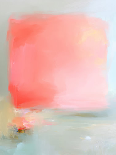 Corail pâle sur fond bleu clair