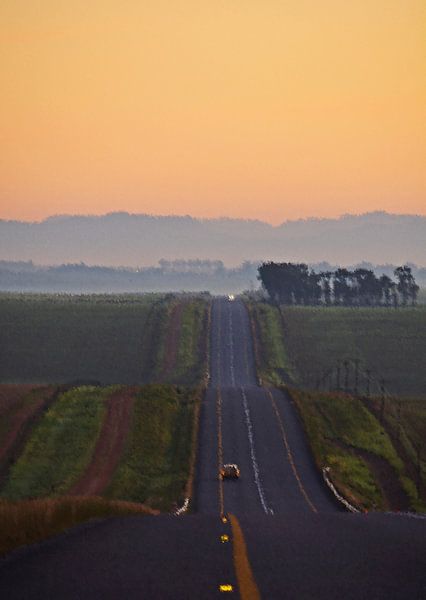 Route de campagne à l'aube mixed media par Werner Lehmann