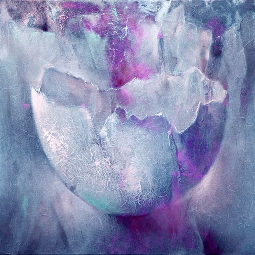 De eierschaal - structuren in roze en turkoois