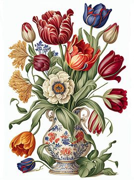Klassiek boeket in Nederlandse traditie bloemen 4 van Ariadna de Raadt-Goldberg