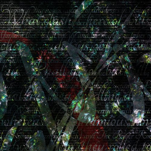 Roseschelle: Brinabath [digitale abstracte kunst, zwart, groen]