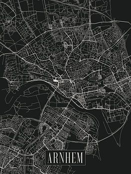 Stadskaart Arnhem - Stad - Donkere variant - Plattegrond
