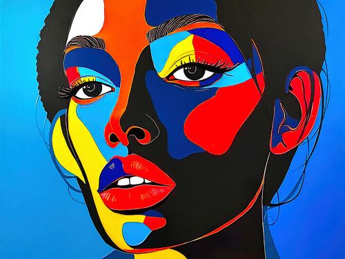 Portret van een vrouw met veel kleur