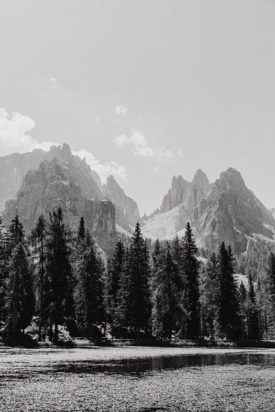 Dolomiten Italien schwarz und weiß von Amber den Oudsten