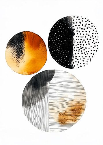 Abstractie modern schilderij vormen en kleuren